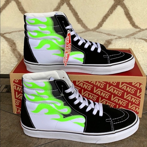 •VANS SK-8 HI FLAME black/true white Mens - Picture 15 of 16